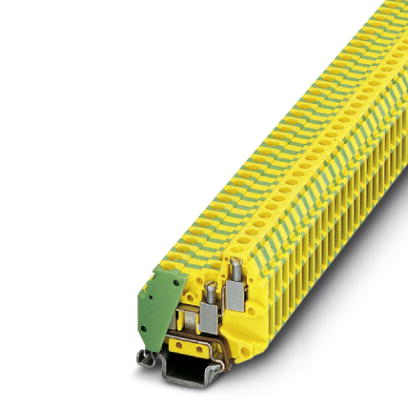 Phoenix Contact Ground-Miniature Multi-Conductor Level Terminal Block; MT 1.5-TWIN-PE; 2-Level; #30 - #14; Screw Connection; Green-Yellow
